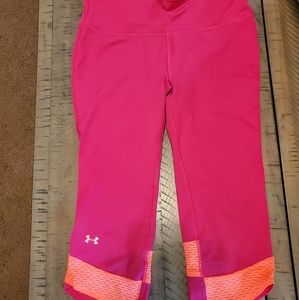 M Pink & Orange UA Heat Gear Capris